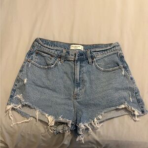 Abercrombie & Fitch Distressed Light Blue Denim Cutoff Shorts